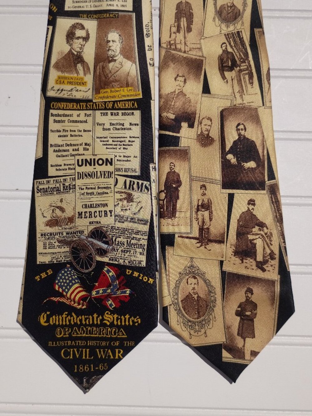 Vintage Museum Artifacts Neckties Civil War Soldiers Handmade Silk Tie CSA